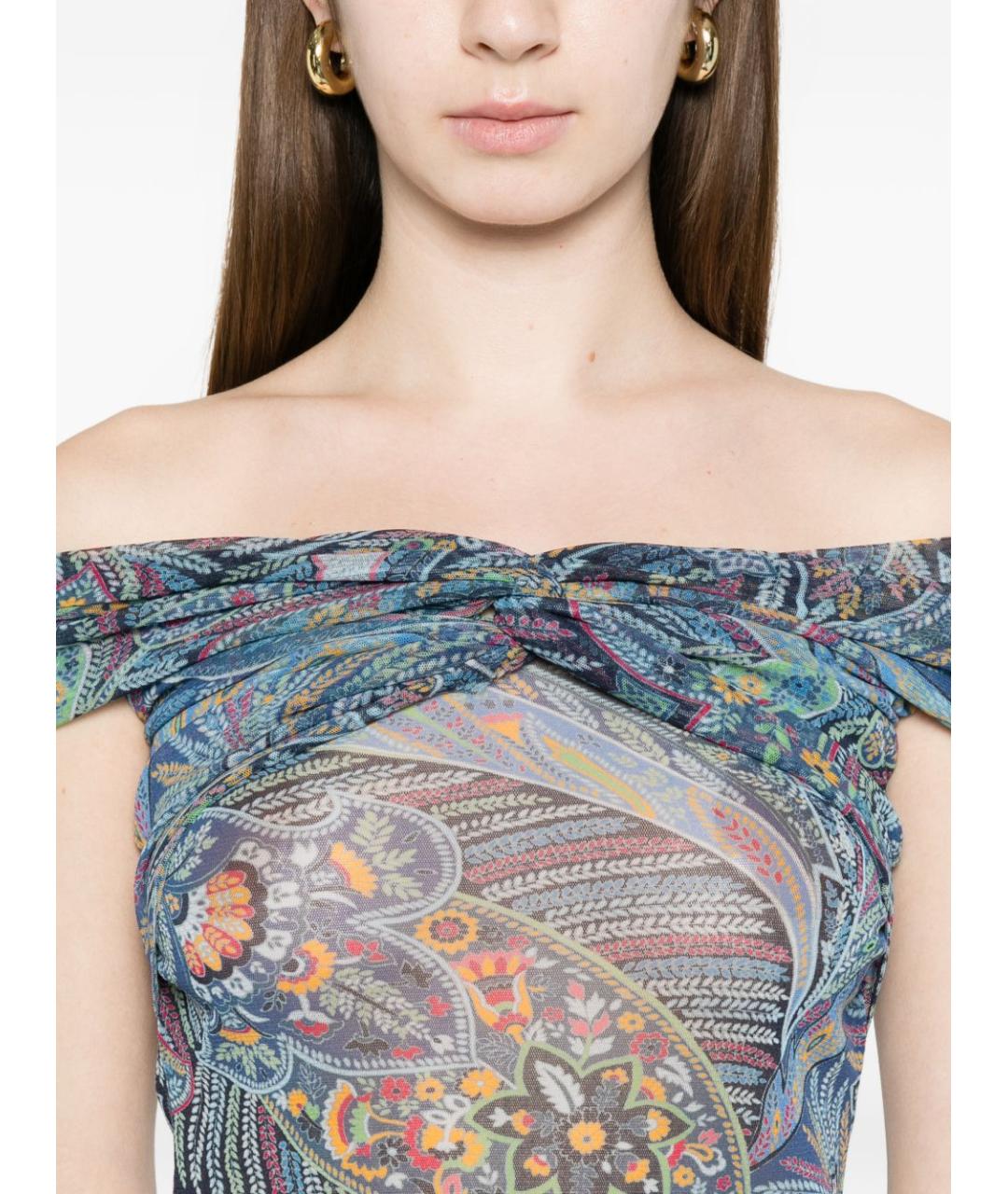 ETRO Голубая майка, фото 6