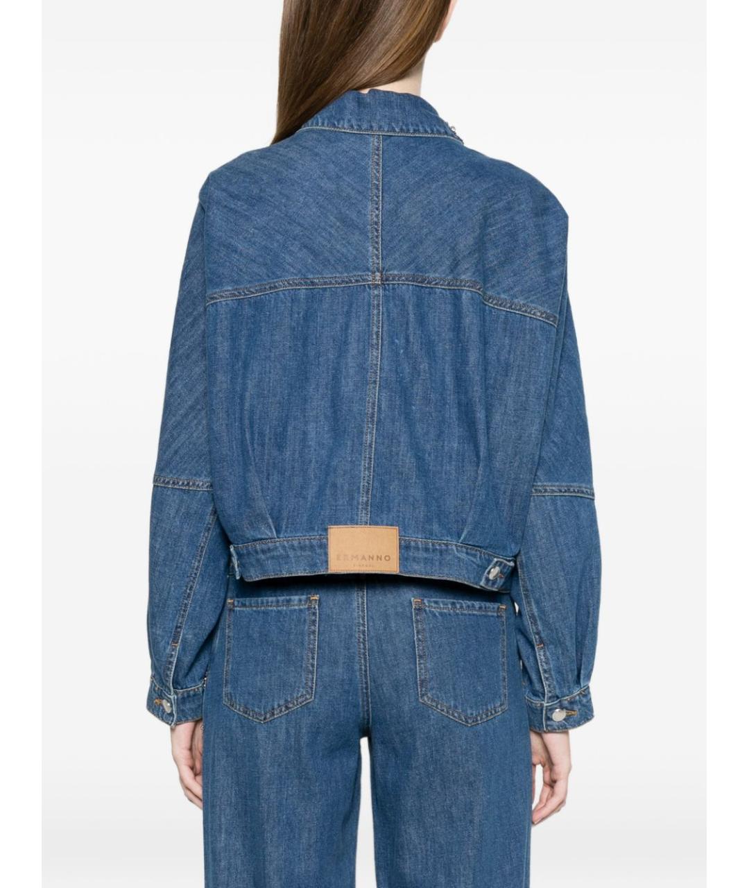 ERMANNO FIRENZE Синяя хлопковая куртка, фото 3