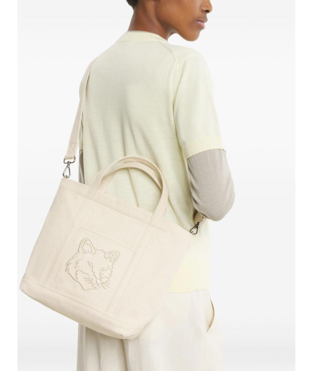 MAISON KITSUNE Бежевая сумка тоут, фото 2