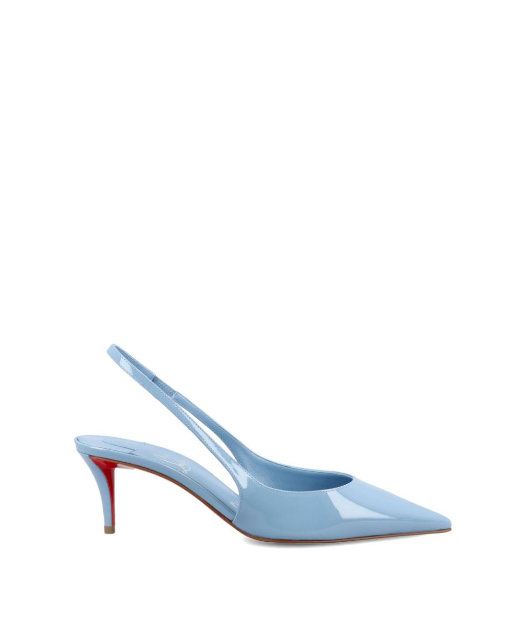 CHRISTIAN LOUBOUTIN Голубые кожаные туфли, фото 1