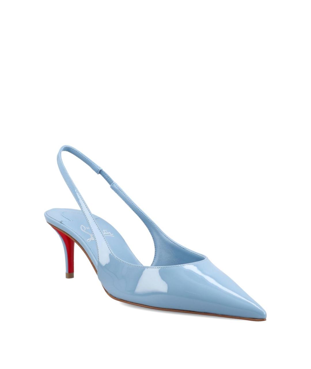 CHRISTIAN LOUBOUTIN Голубые кожаные туфли, фото 4