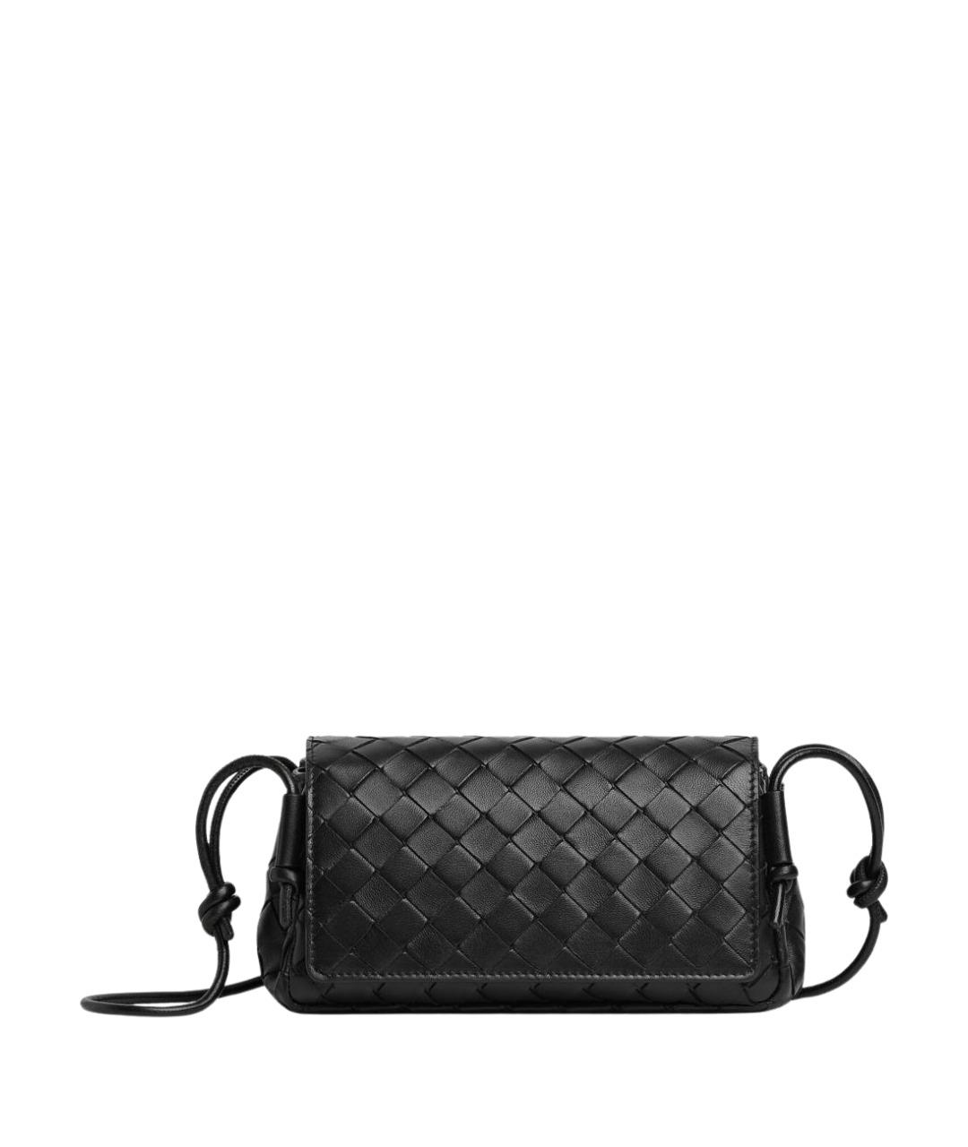 BOTTEGA VENETA Черная кожаная сумка через плечо, фото 1