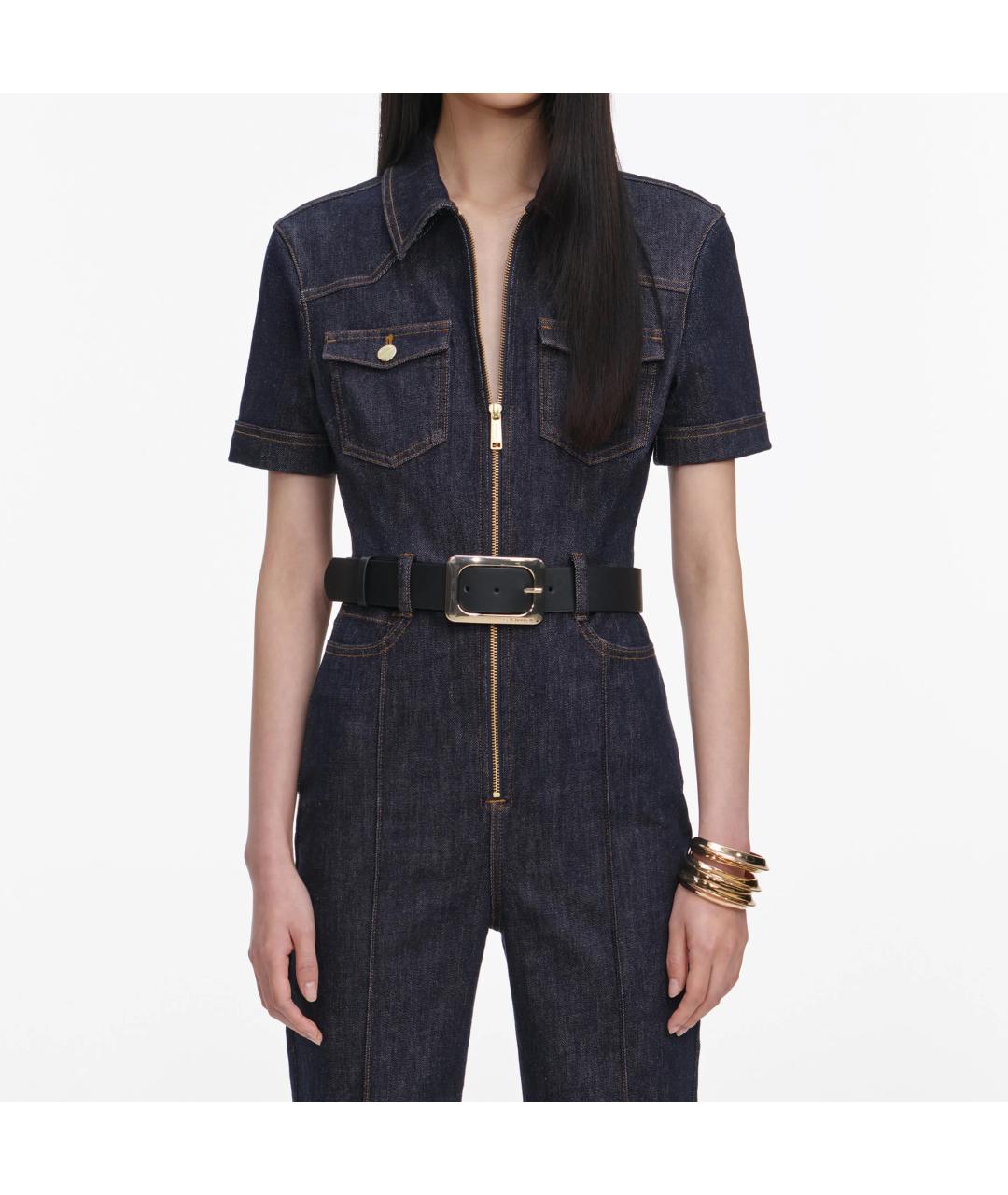 SELF-PORTRAIT Темно-синий хлопковый комбинезон, фото 4