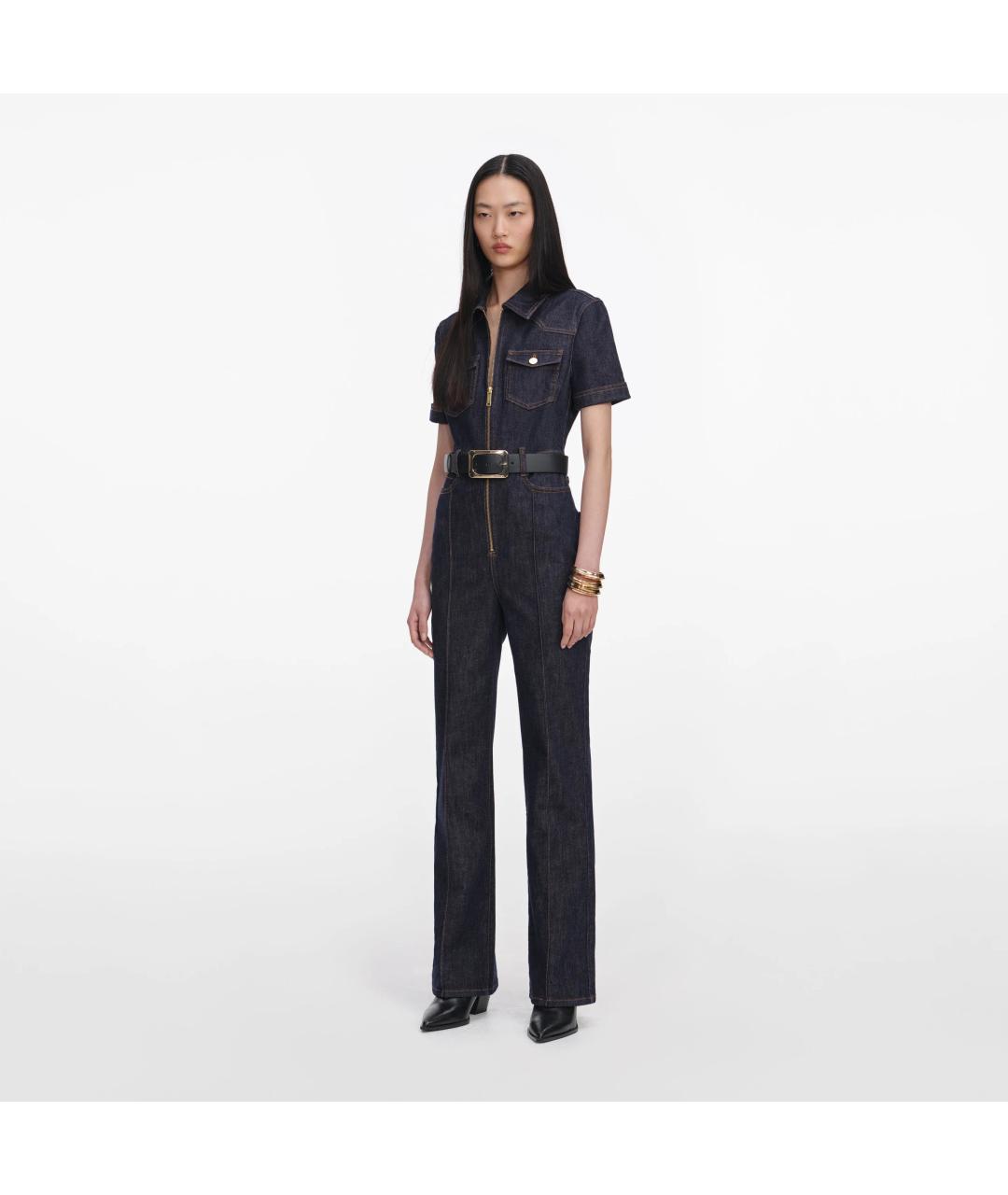 SELF-PORTRAIT Темно-синий хлопковый комбинезон, фото 3