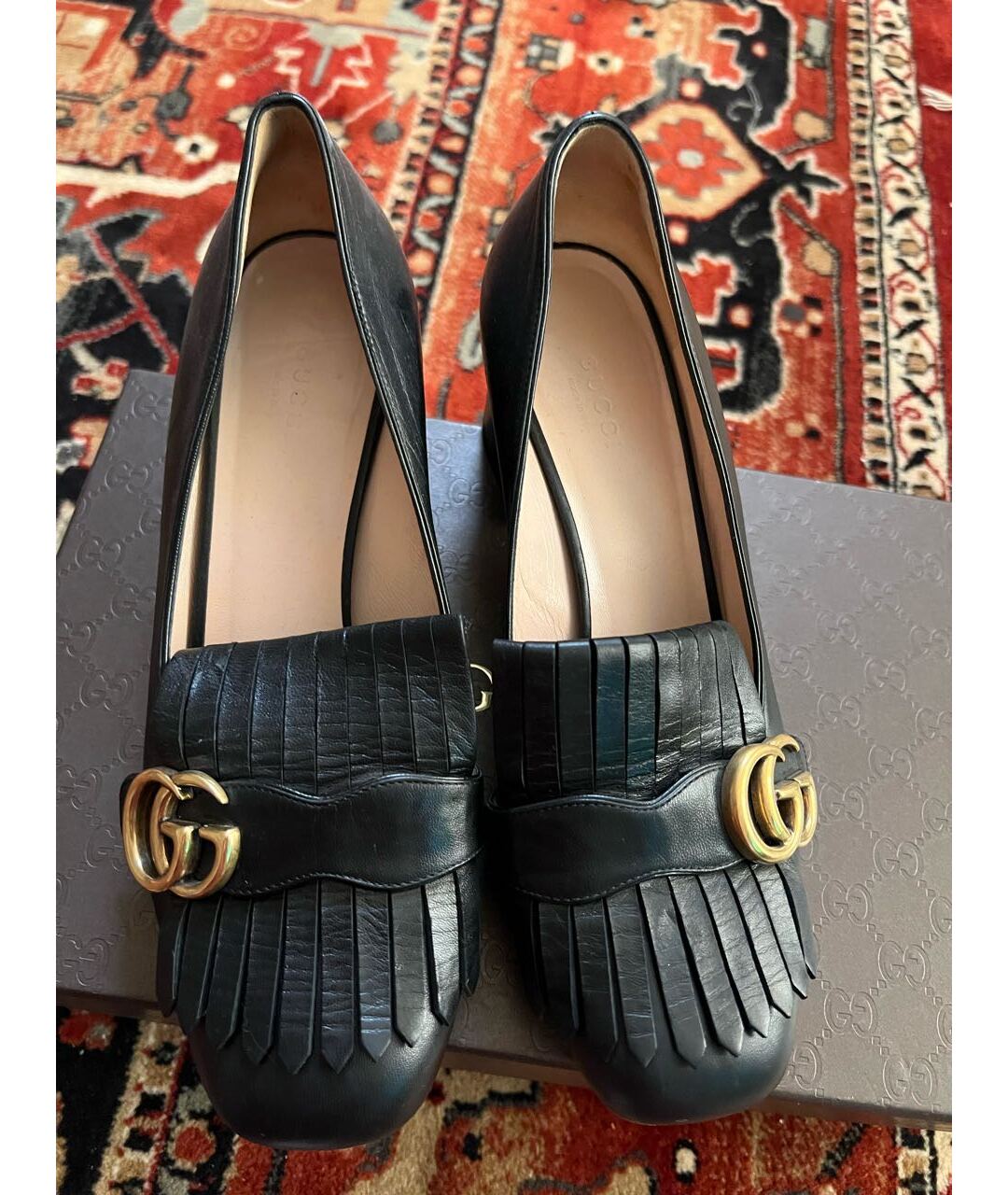 GUCCI Черные кожаные туфли, фото 3