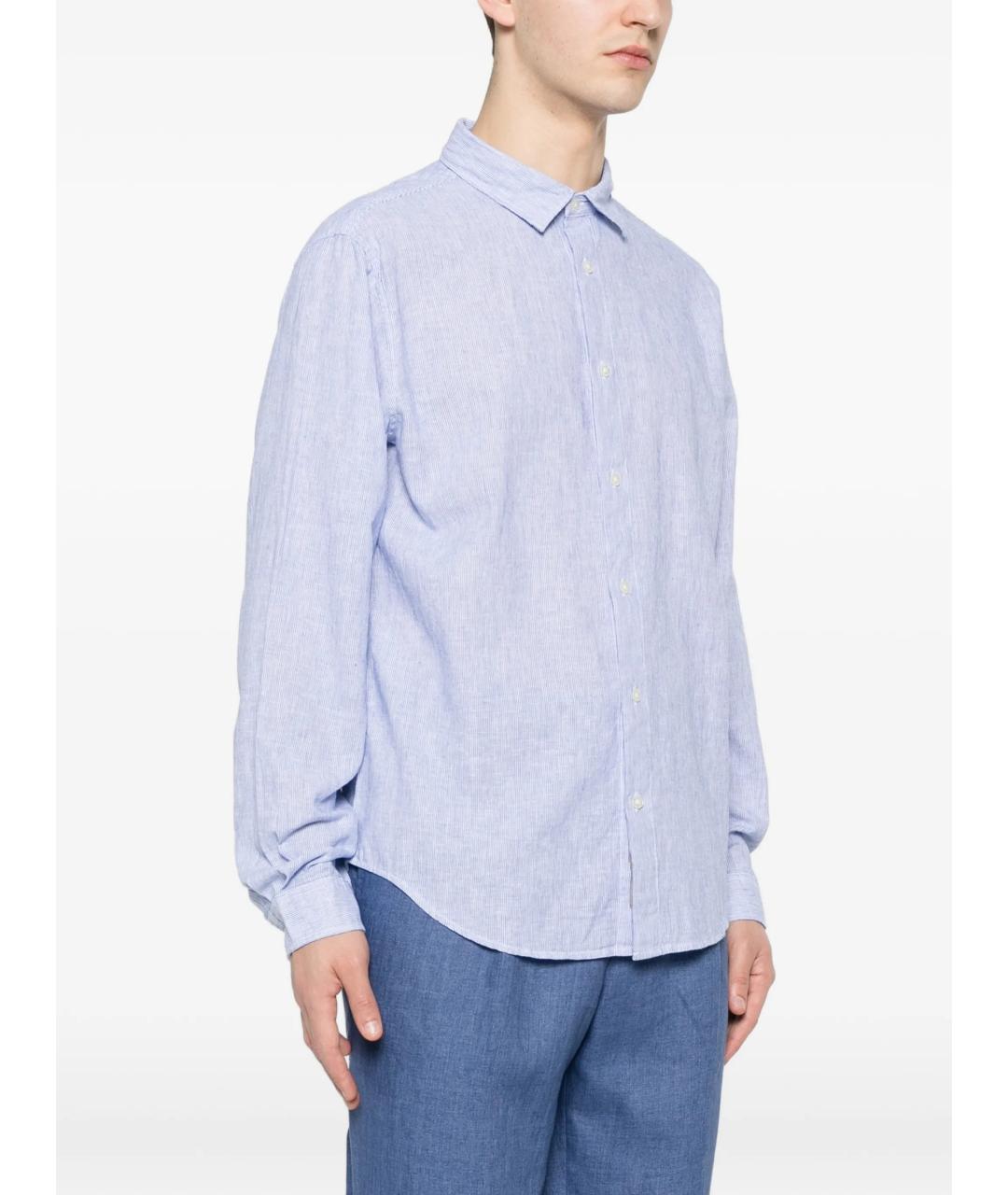 WOOLRICH Голубая льняная кэжуал рубашка, фото 3