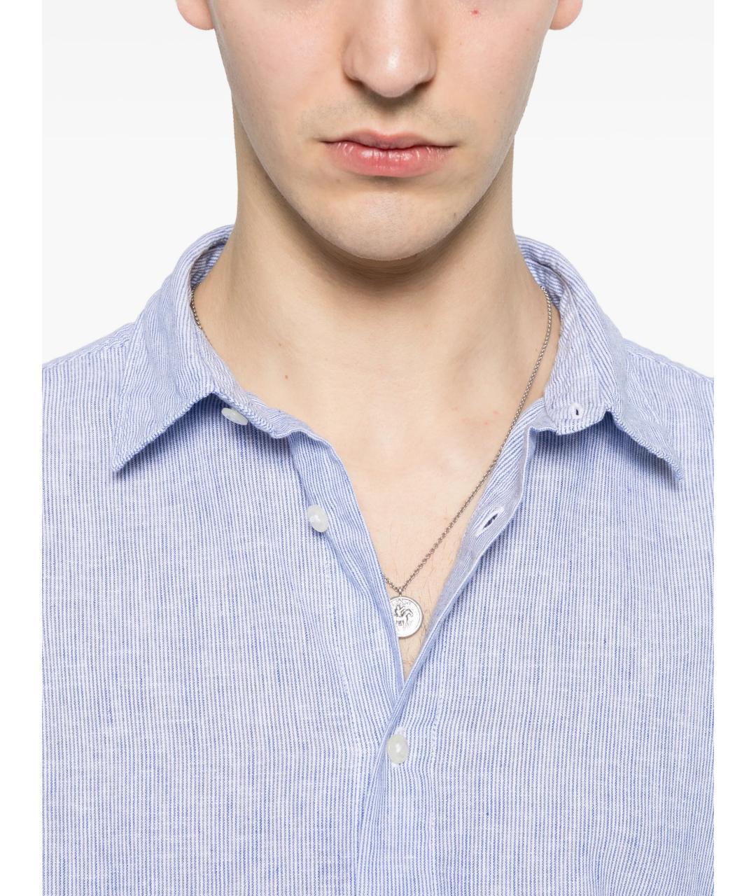 WOOLRICH Голубая льняная кэжуал рубашка, фото 5