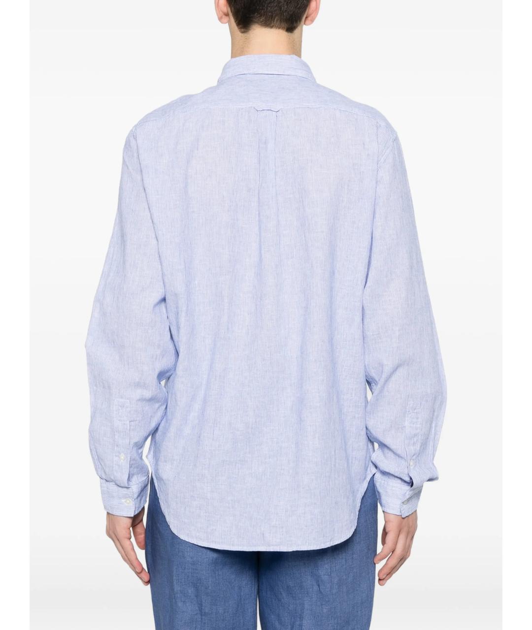 WOOLRICH Голубая льняная кэжуал рубашка, фото 4