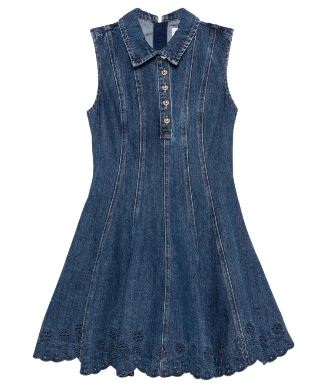 SELF-PORTRAIT Синее хлопковое повседневное платье, фото 1