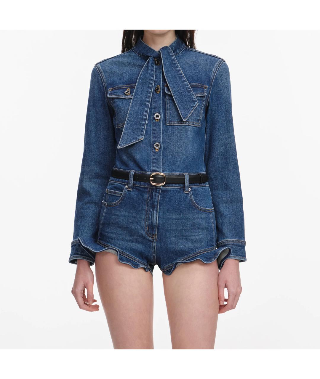 SELF-PORTRAIT Синий хлопковый комбинезон, фото 5