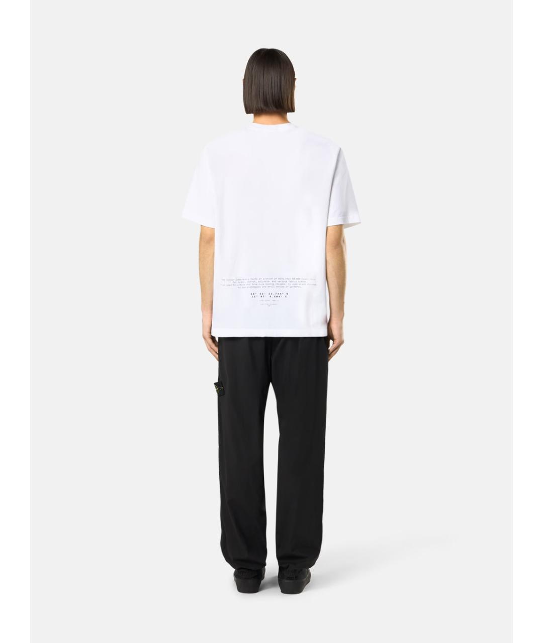 STONE ISLAND Белая хлопковая футболка, фото 5