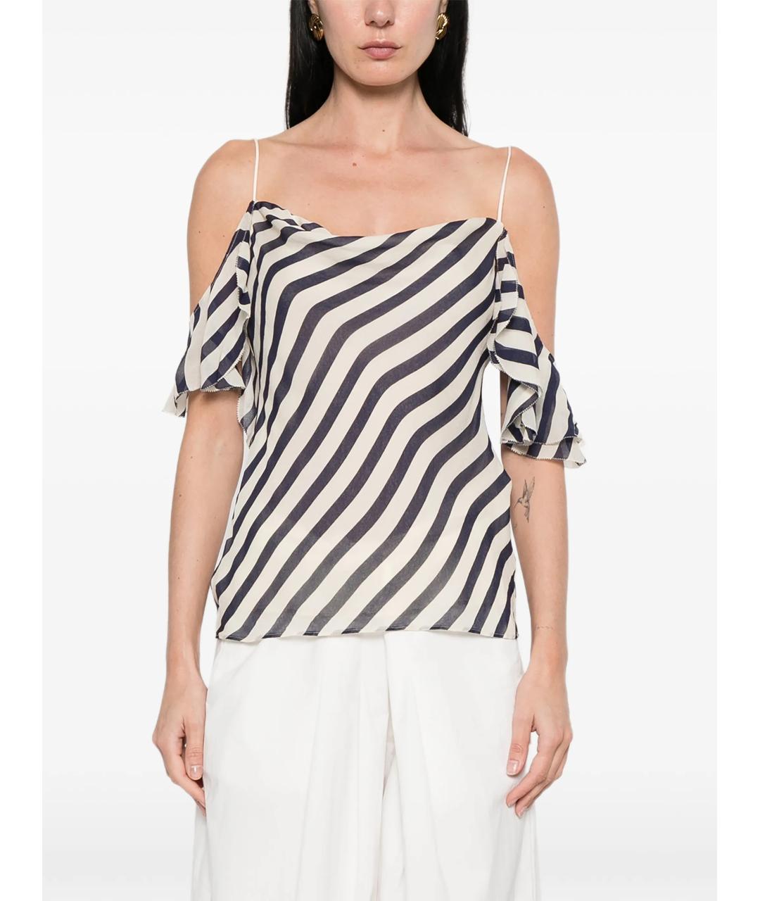 SELF-PORTRAIT Мульти вискозная блузы, фото 3