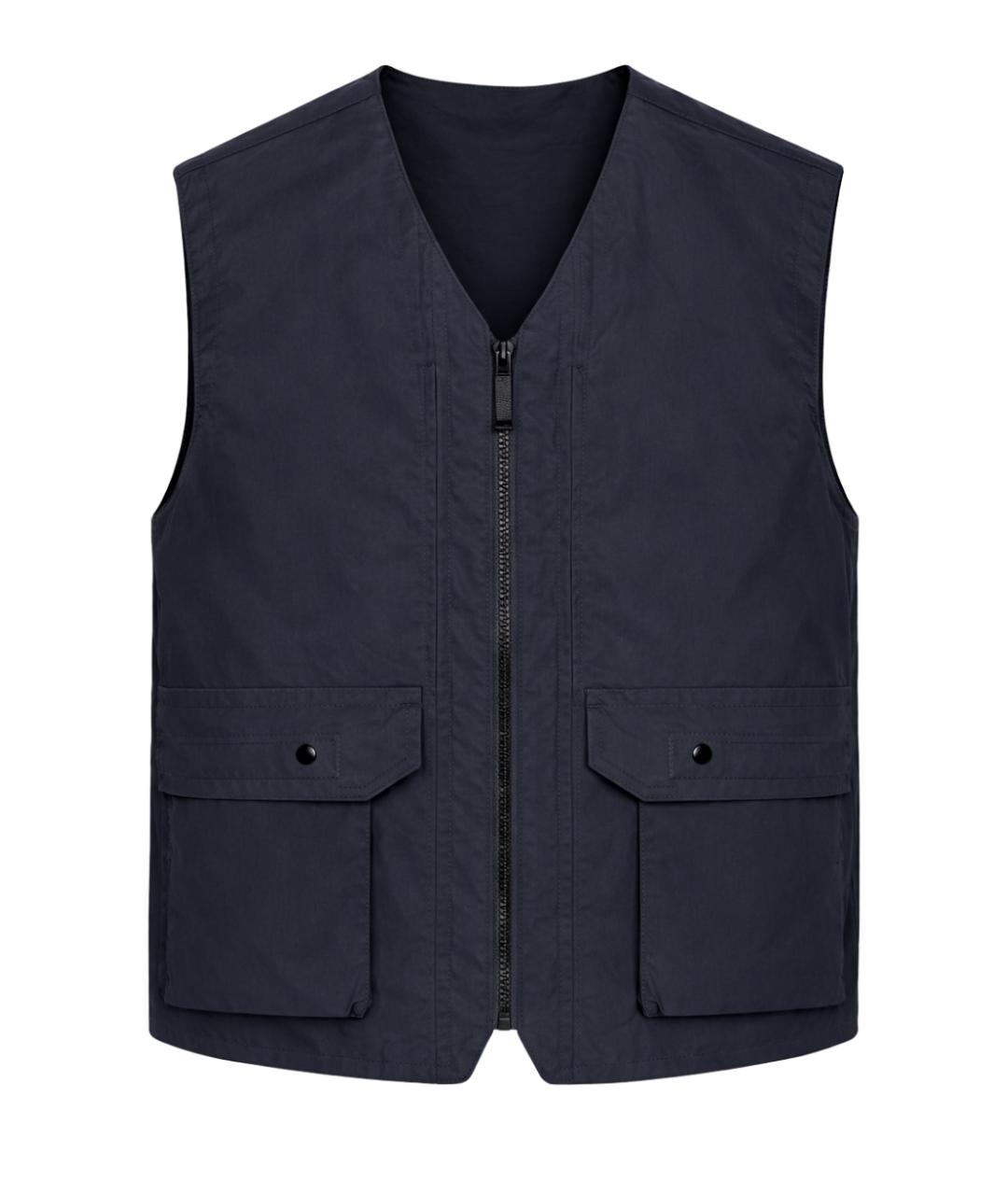 STONE ISLAND Темно-синий полиэстеровый жилет, фото 1