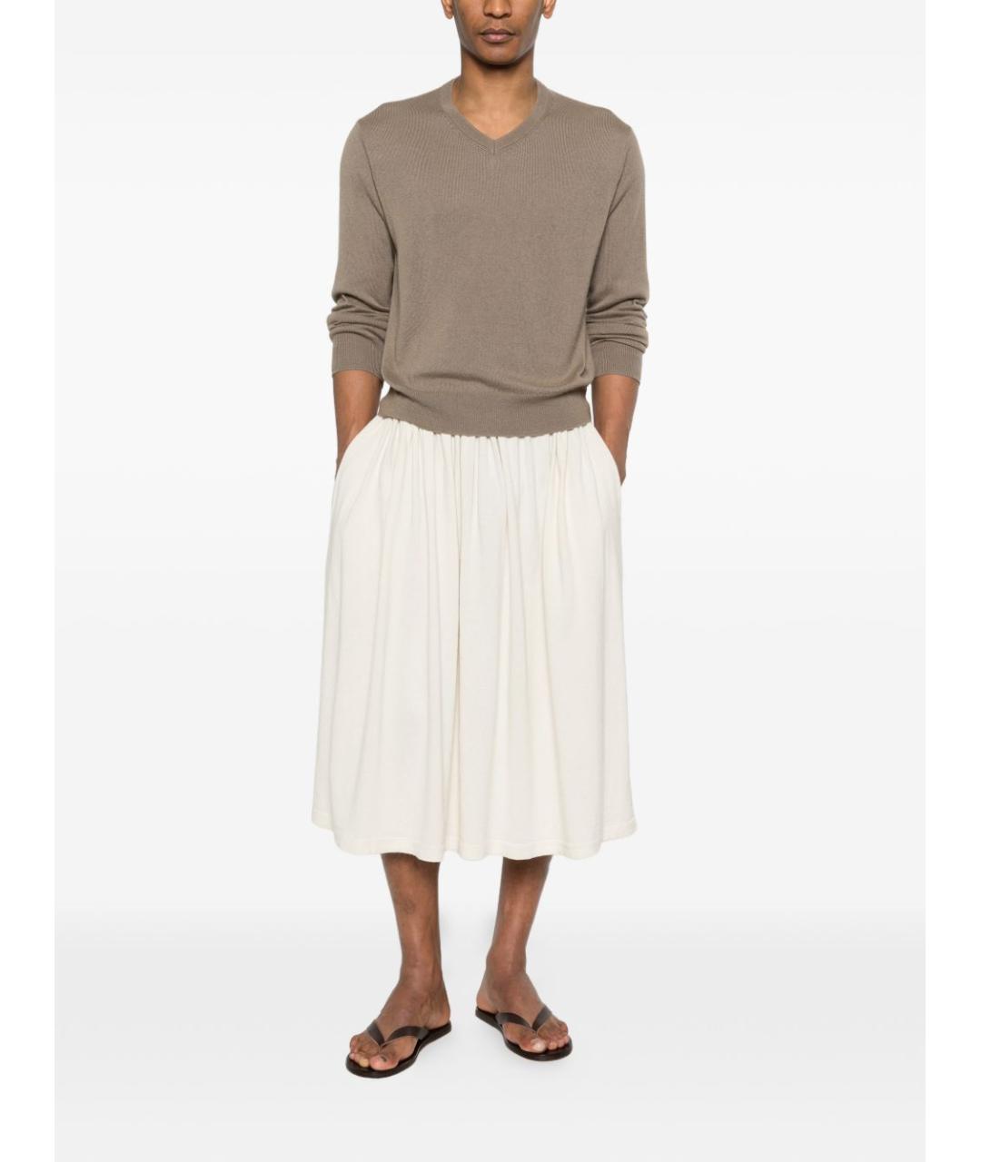 EXTREME CASHMERE Белая хлопковая юбка миди, фото 3