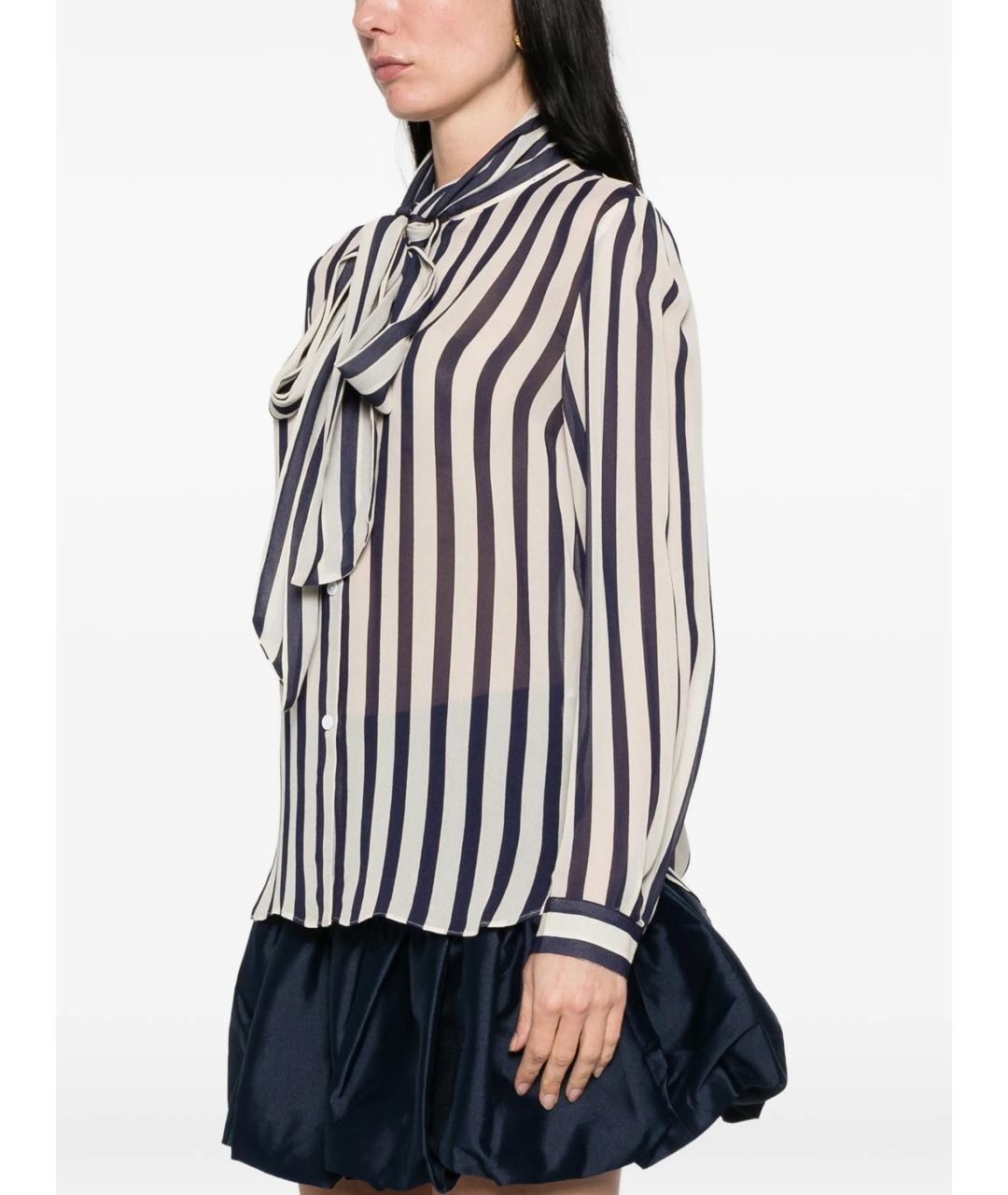 SELF-PORTRAIT Синяя вискозная рубашка, фото 3