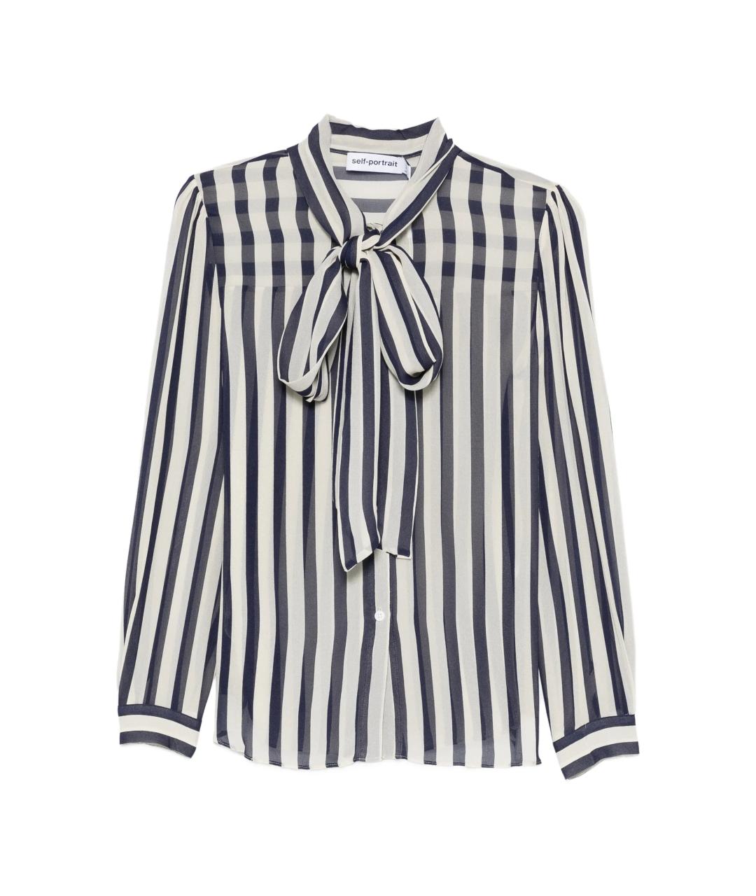 SELF-PORTRAIT Синяя вискозная рубашка, фото 1