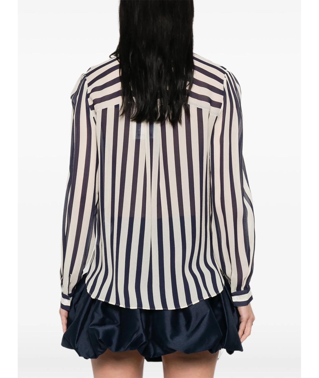 SELF-PORTRAIT Синяя вискозная рубашка, фото 4