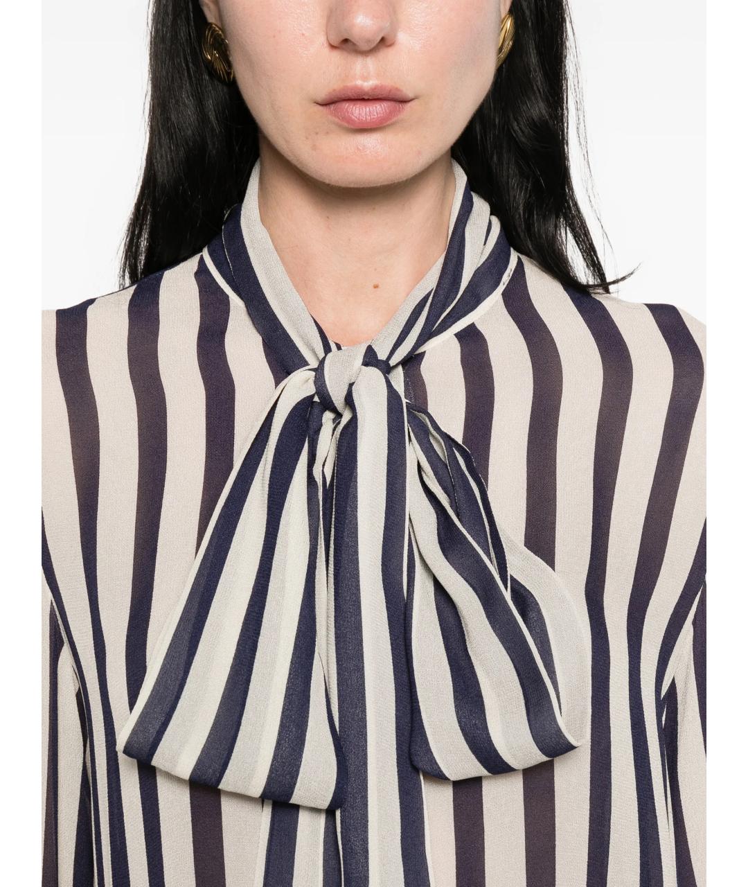 SELF-PORTRAIT Синяя вискозная рубашка, фото 5