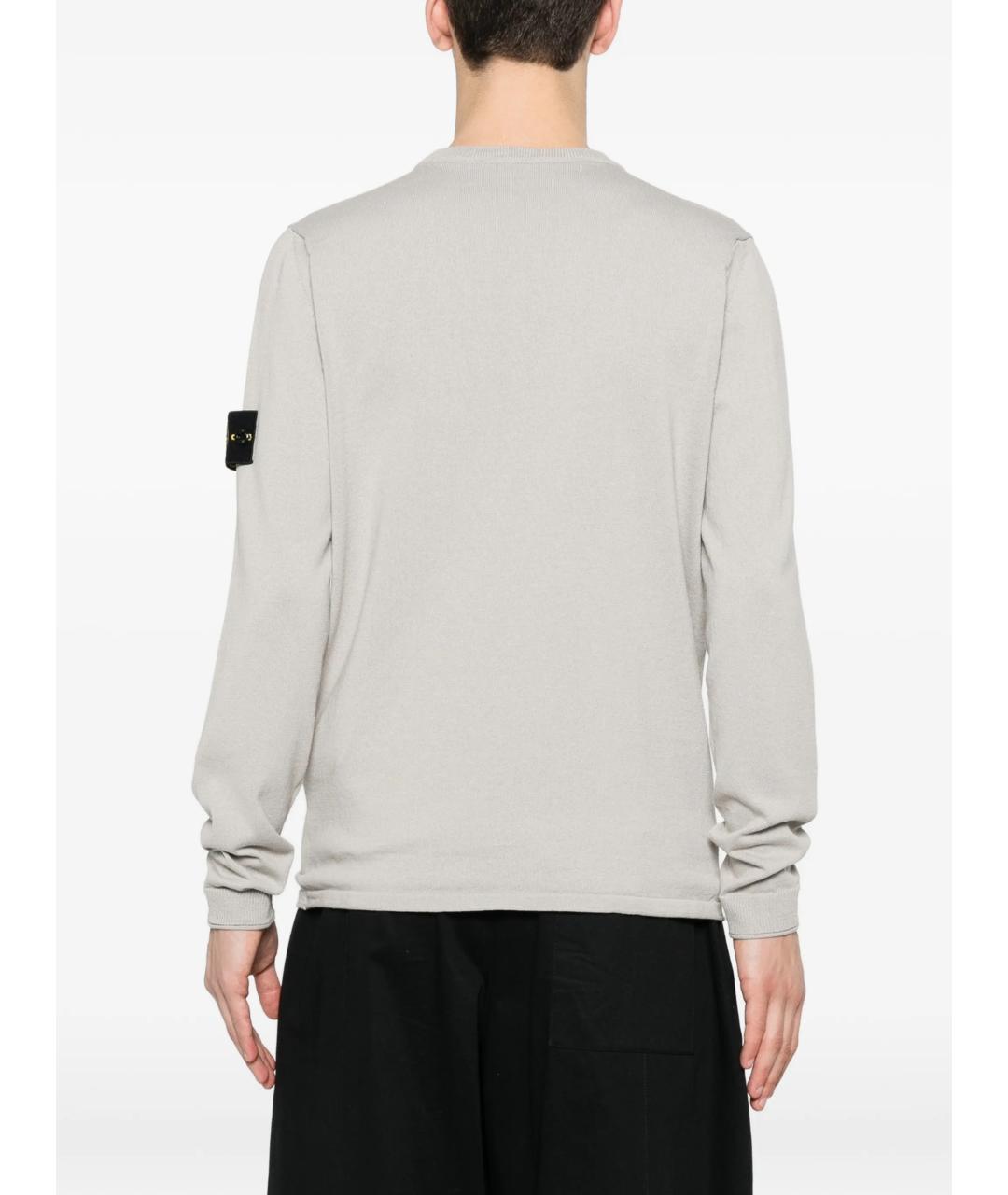 STONE ISLAND Серый хлопковый джемпер / свитер, фото 4