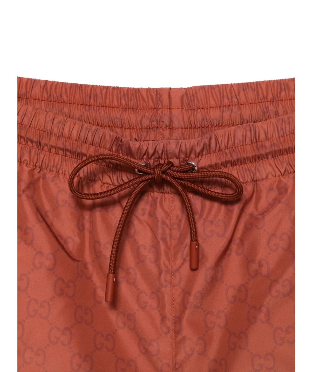 GUCCI Оранжевое полиэстеровые шорты, фото 3