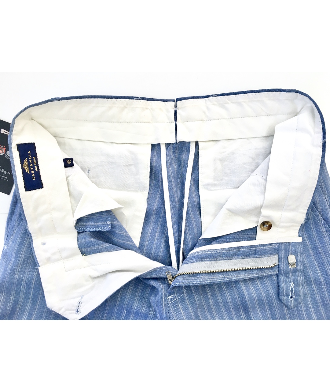 SARTORIA CASTANGIA Голубые повседневные брюки, фото 3