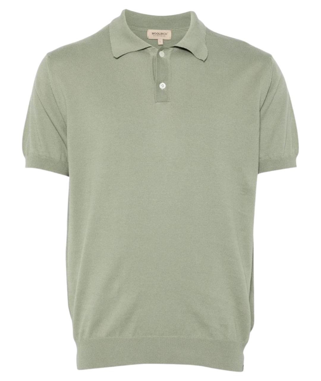 WOOLRICH Зеленые хлопковое поло с коротким рукавом, фото 1