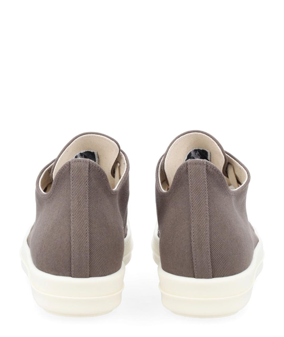 RICK OWENS DRKSHDW Серые текстильные низкие кроссовки / кеды, фото 4