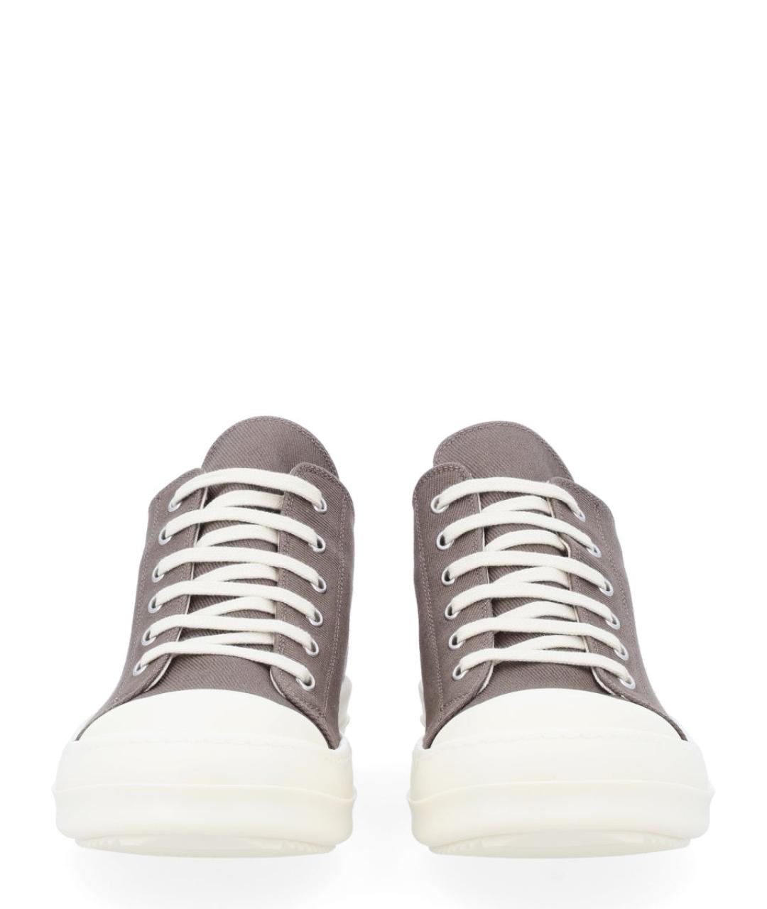 RICK OWENS DRKSHDW Серые текстильные низкие кроссовки / кеды, фото 3