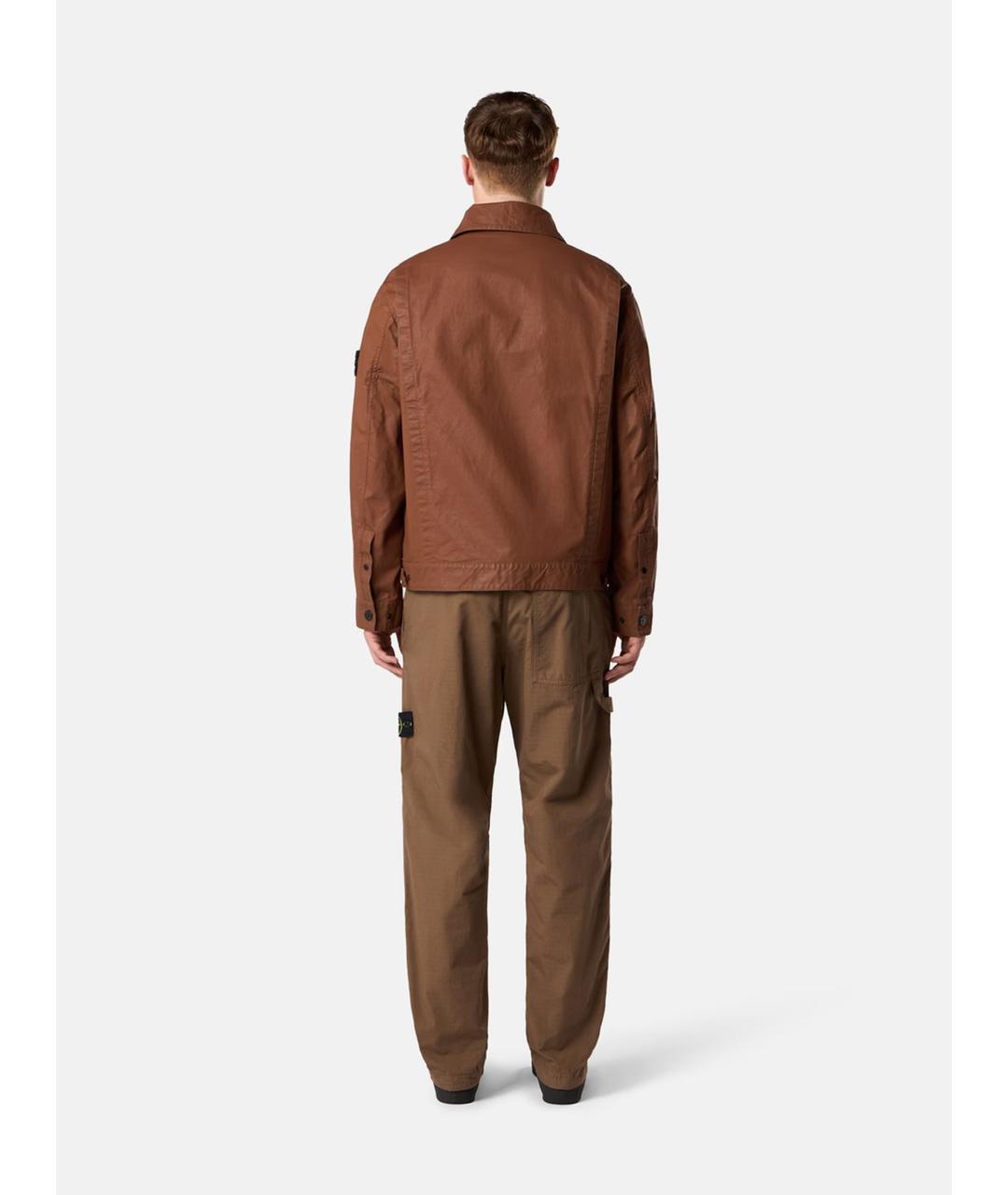 STONE ISLAND Коричневая хлопковая куртка, фото 6