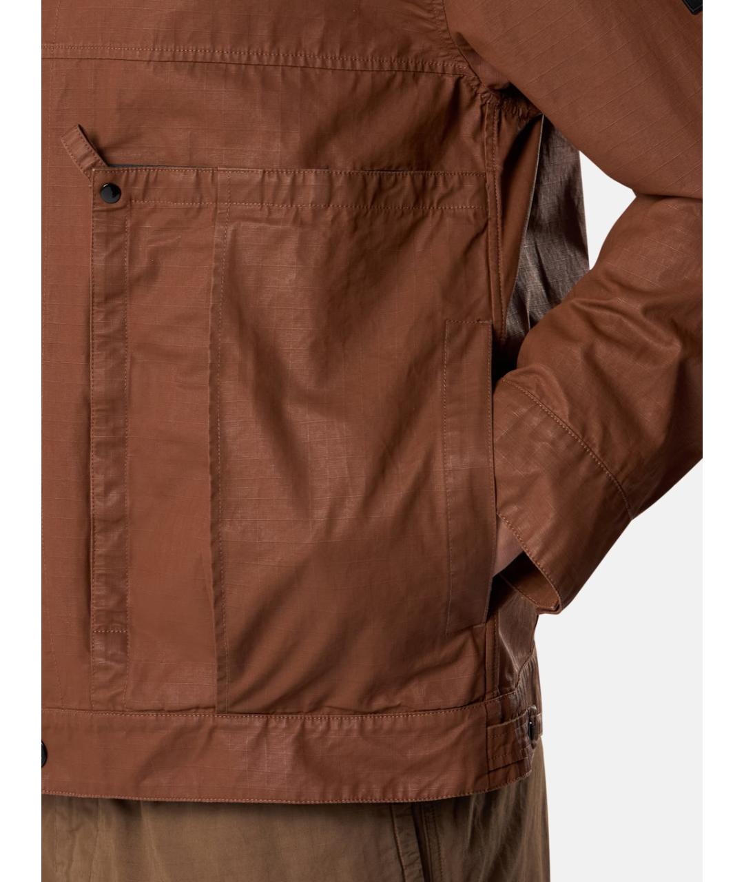 STONE ISLAND Коричневая хлопковая куртка, фото 5