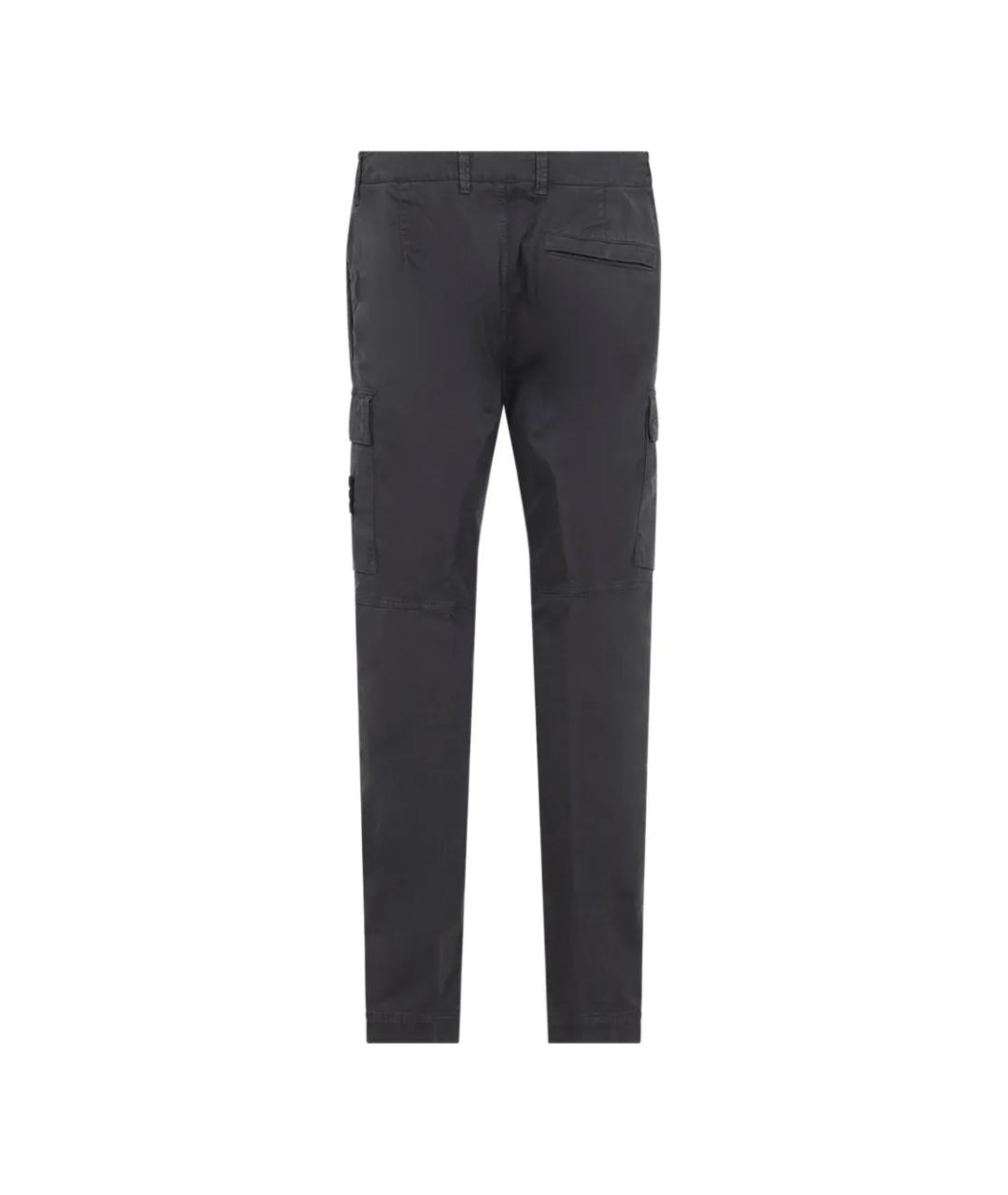 STONE ISLAND Серые хлопковые повседневные брюки, фото 2