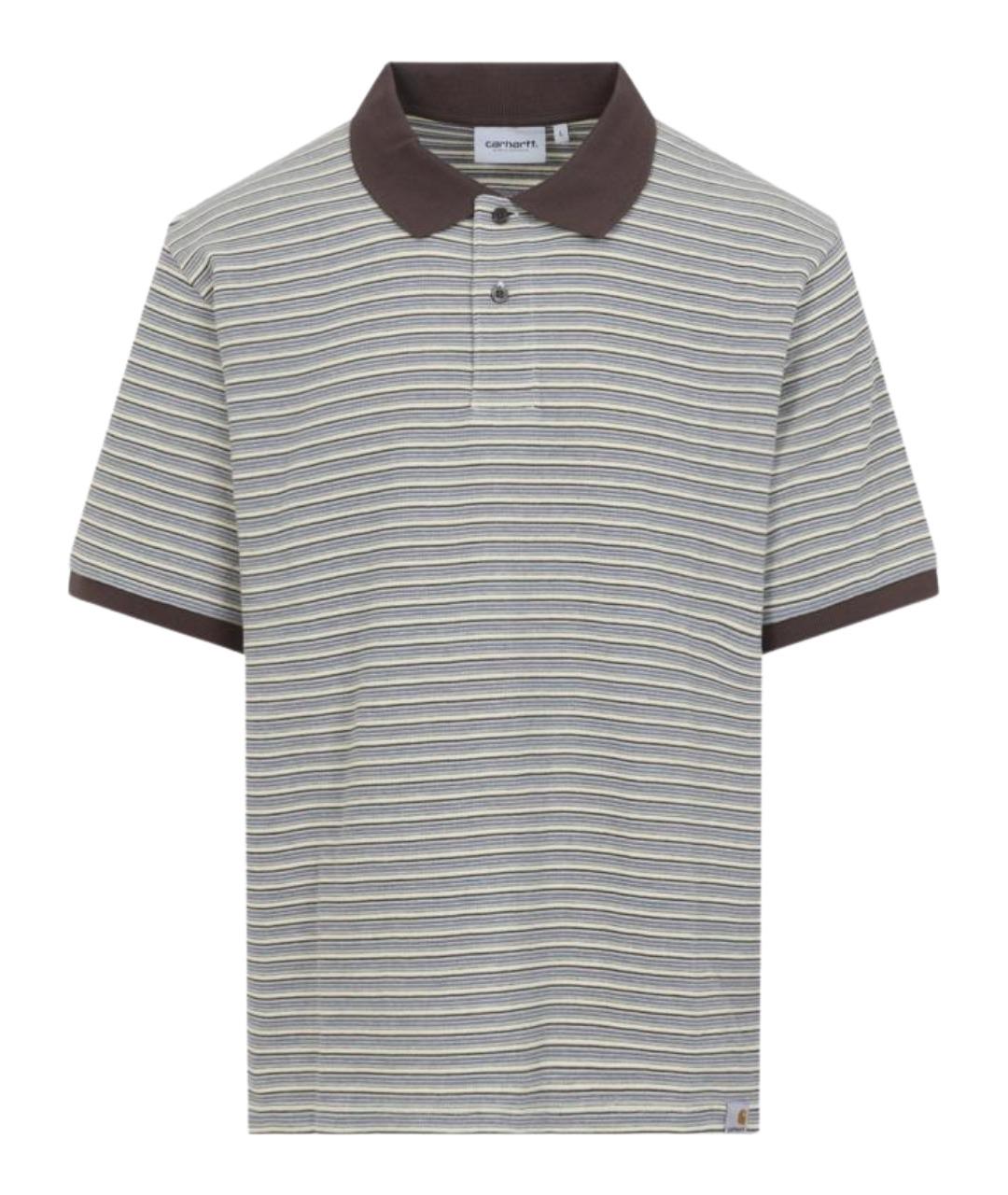 CARHARTT WIP Серое хлопковое поло с коротким рукавом, фото 1