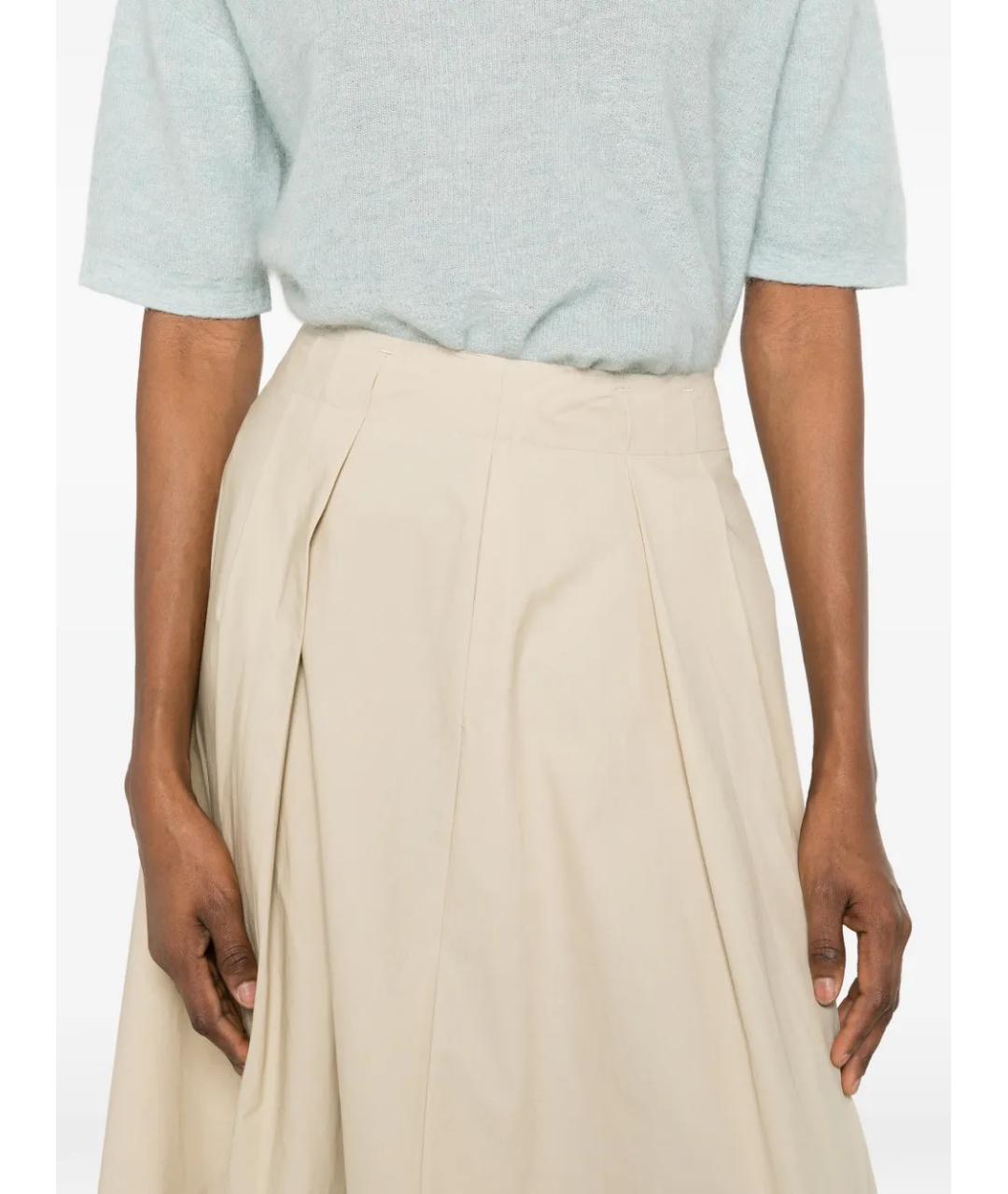 WOOLRICH Бежевая хлопковая юбка миди, фото 5