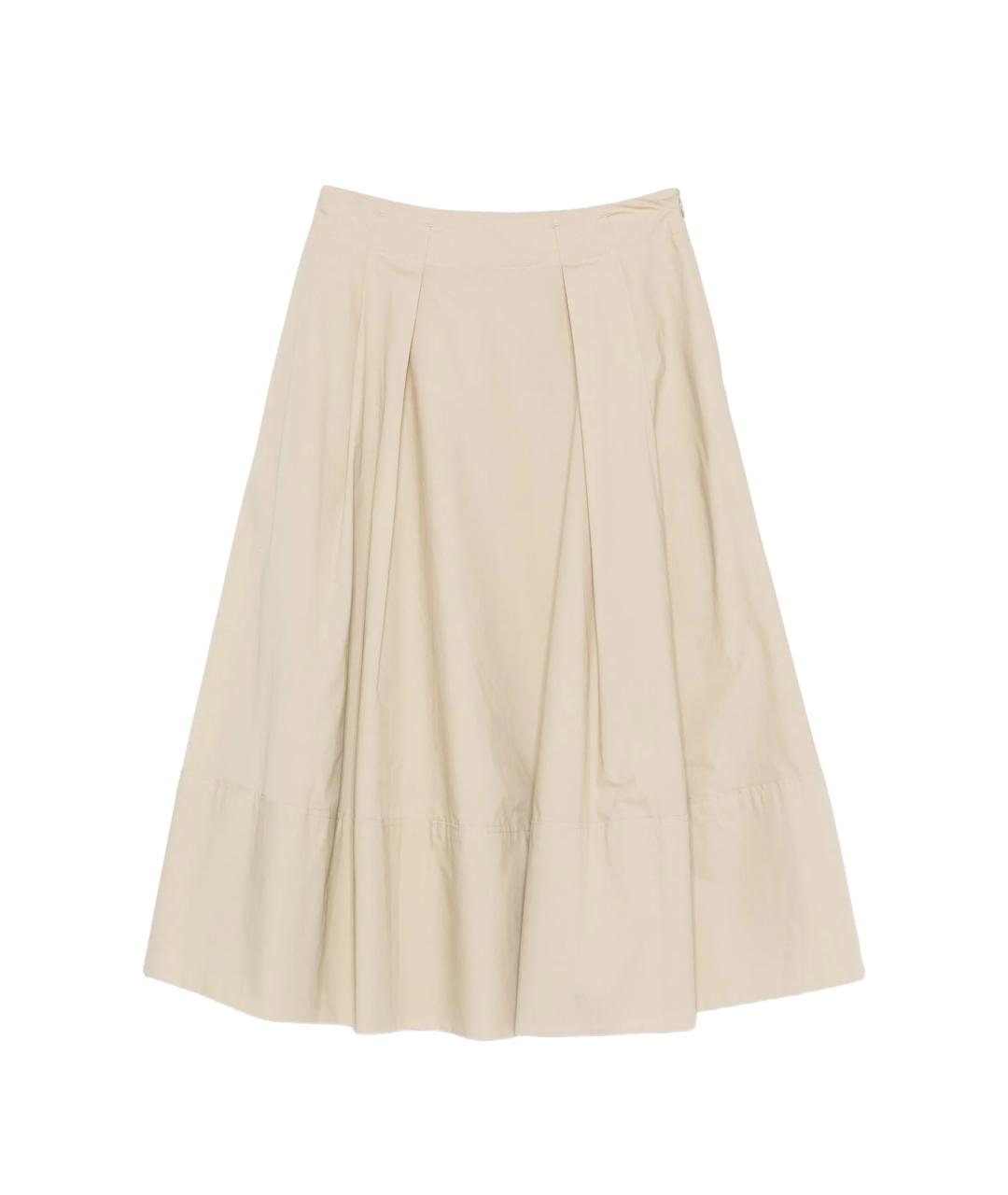 WOOLRICH Бежевая хлопковая юбка миди, фото 1
