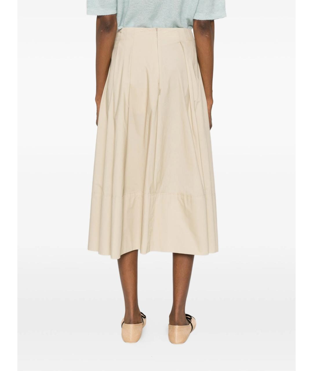 WOOLRICH Бежевая хлопковая юбка миди, фото 4