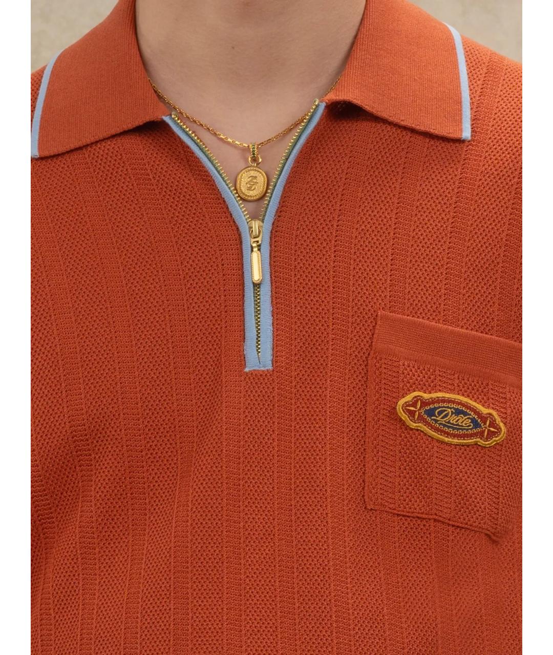 Drole de Monsieur Оранжевое поло с длинным рукавом, фото 3