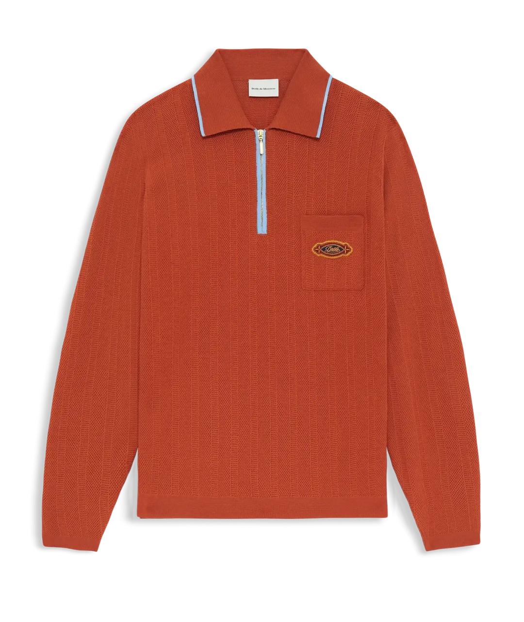 Drole de Monsieur Оранжевое поло с длинным рукавом, фото 1