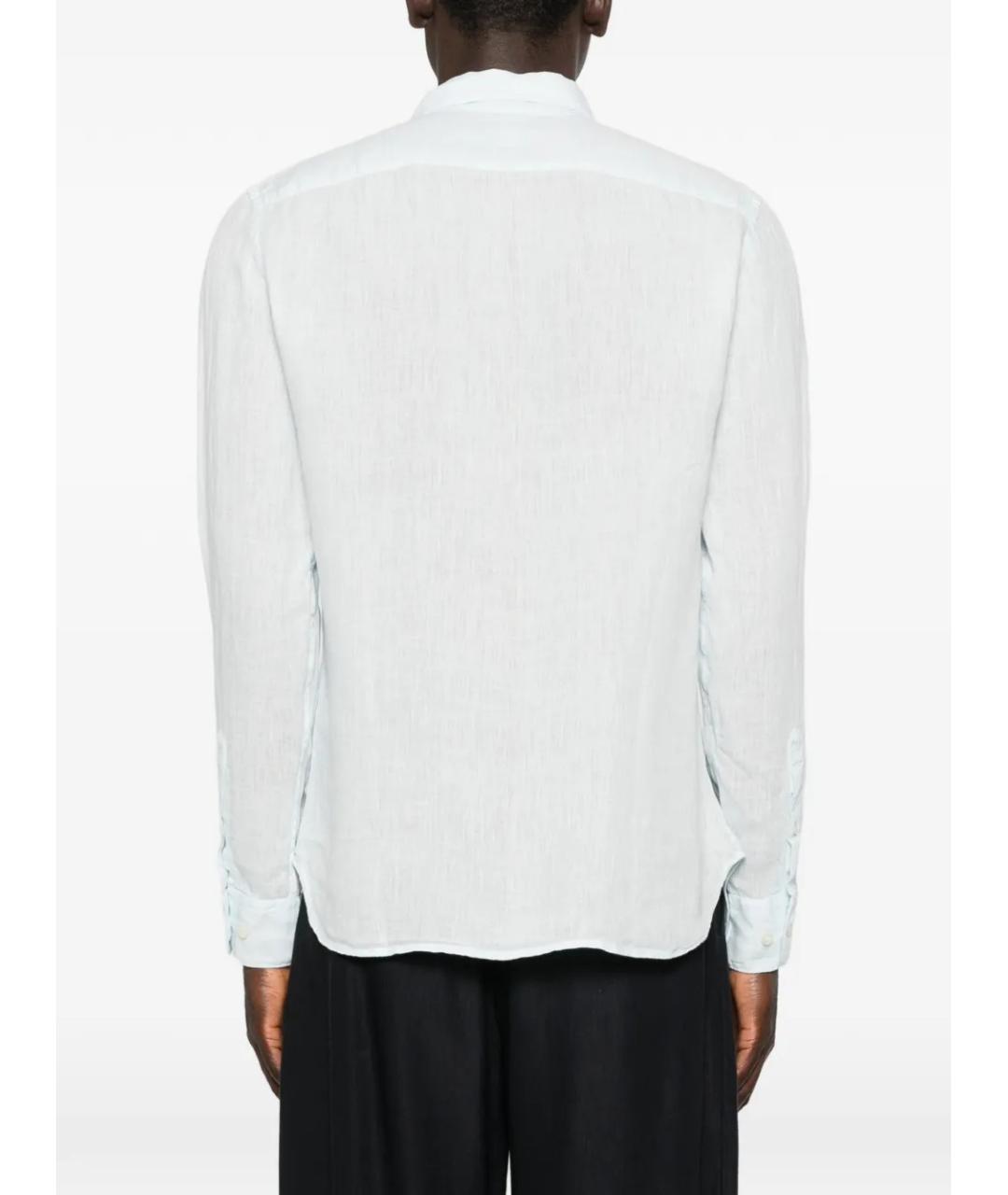 120% LINO Голубая льняная кэжуал рубашка, фото 3