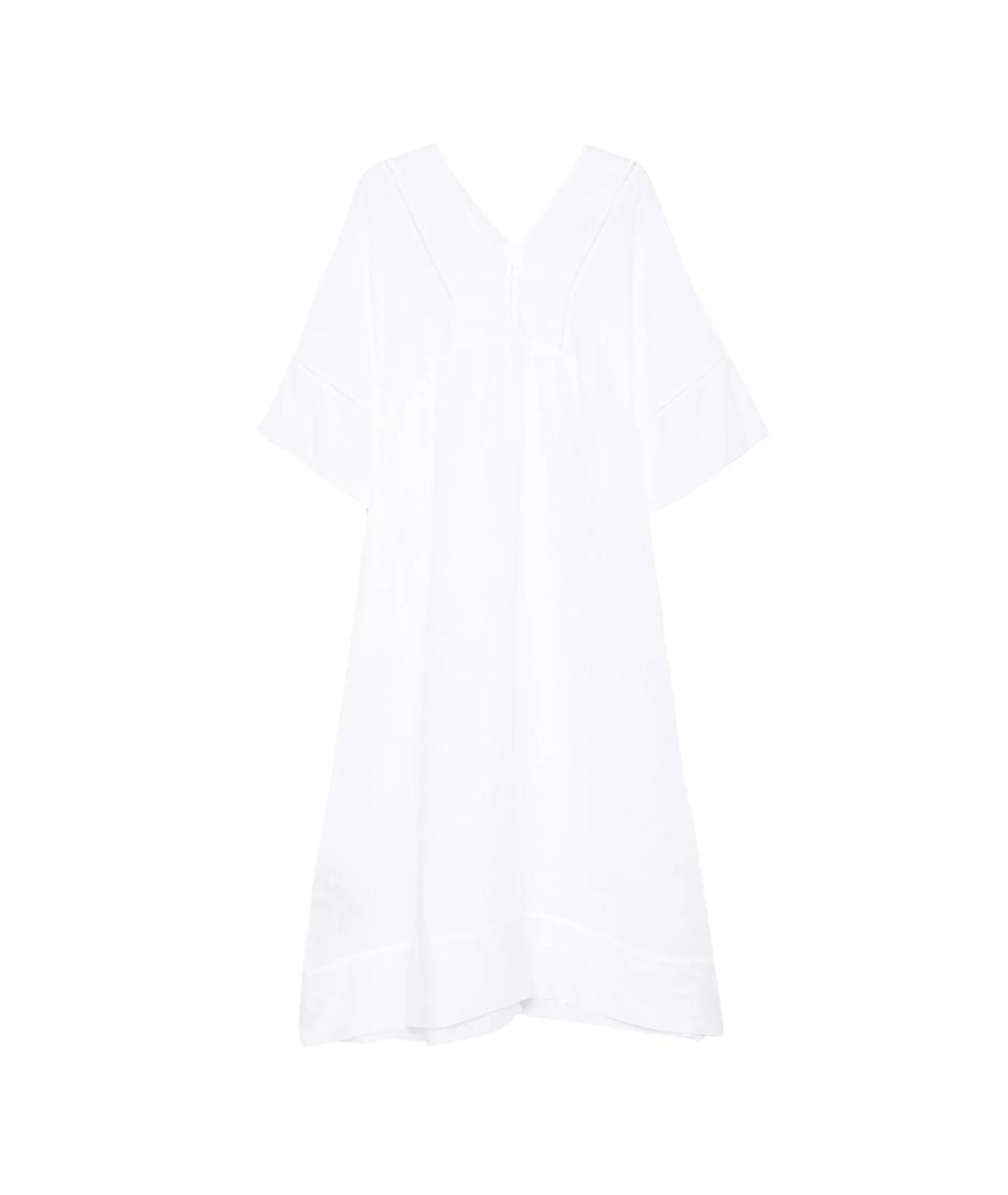 120% LINO Белое льняное повседневное платье, фото 1