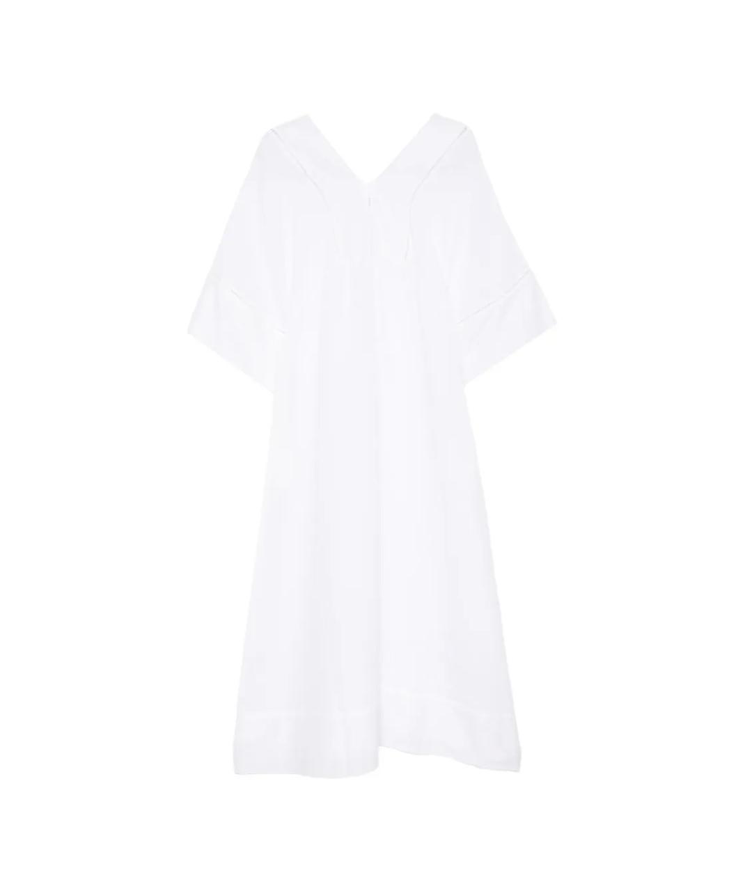 120% LINO Белое льняное повседневное платье, фото 2