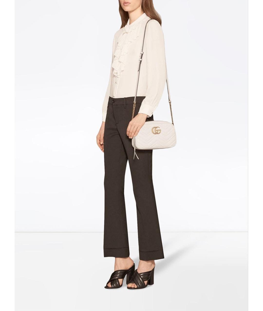 GUCCI Белая кожаная сумка через плечо, фото 2