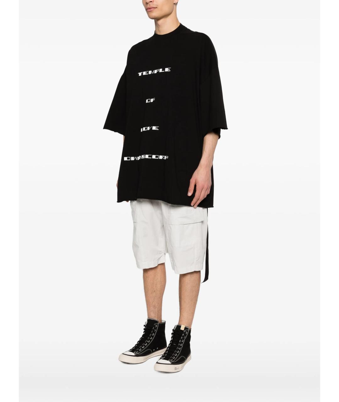 RICK OWENS DRKSHDW Черная хлопковая футболка, фото 3