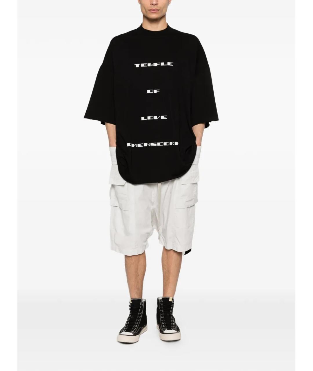 RICK OWENS DRKSHDW Черная хлопковая футболка, фото 2