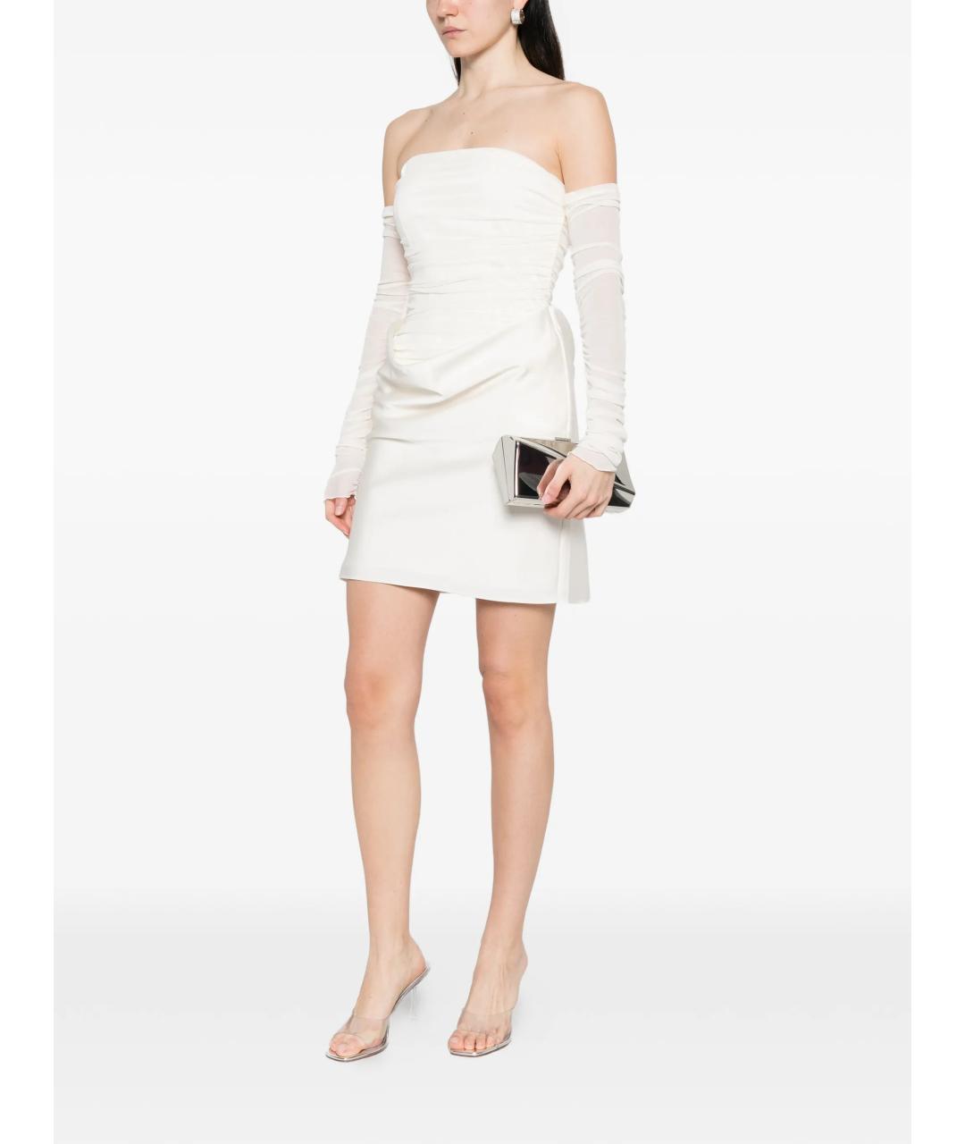 ROTATE Белое полиэстеровое вечернее платье, фото 2