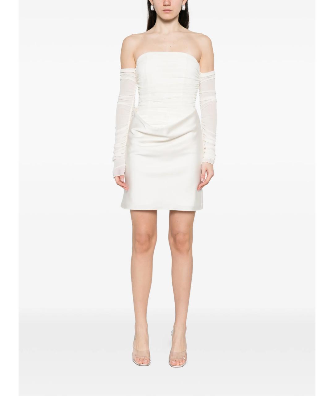 ROTATE Белое полиэстеровое вечернее платье, фото 3