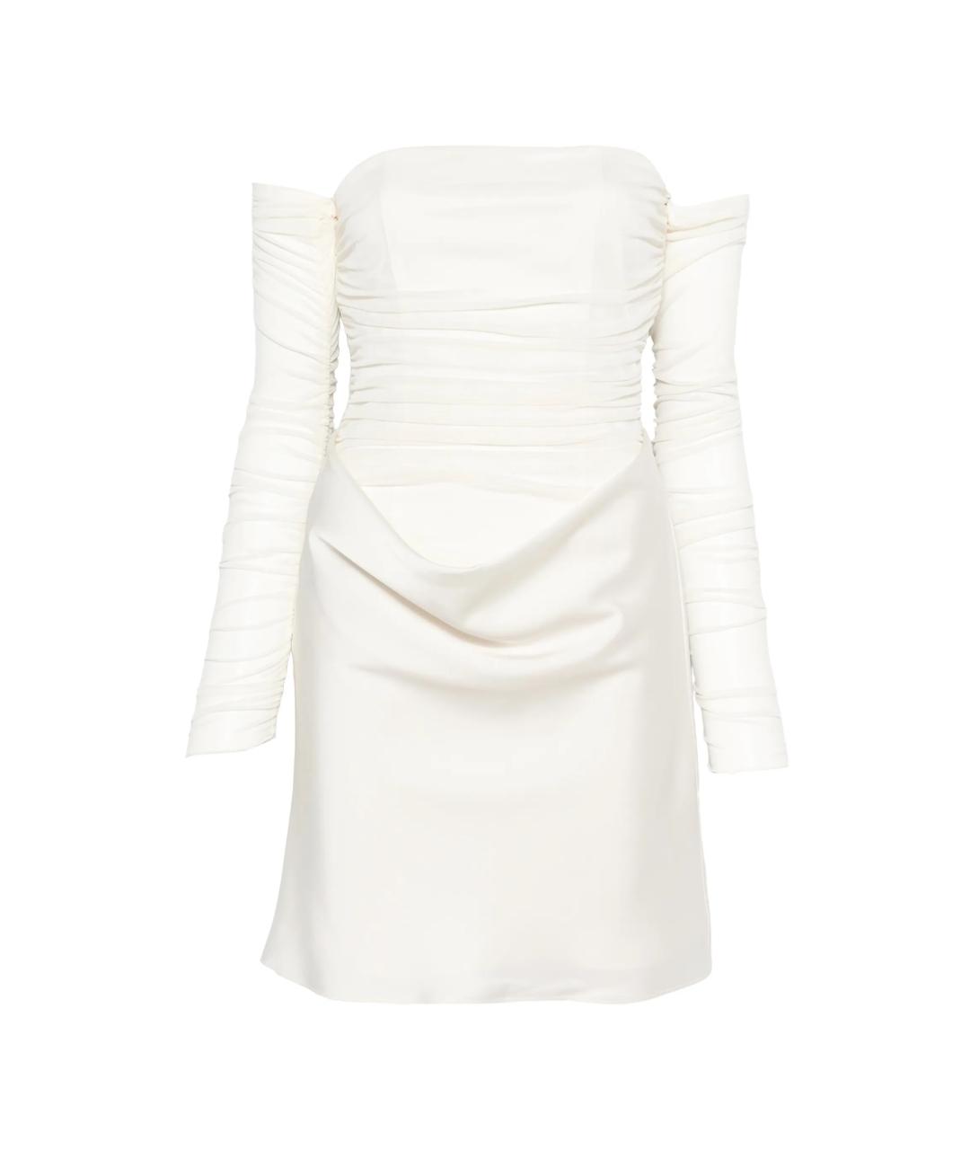 ROTATE Белое полиэстеровое вечернее платье, фото 6