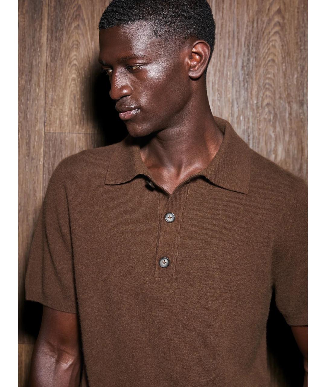entire studios Коричневое поло с коротким рукавом, фото 4