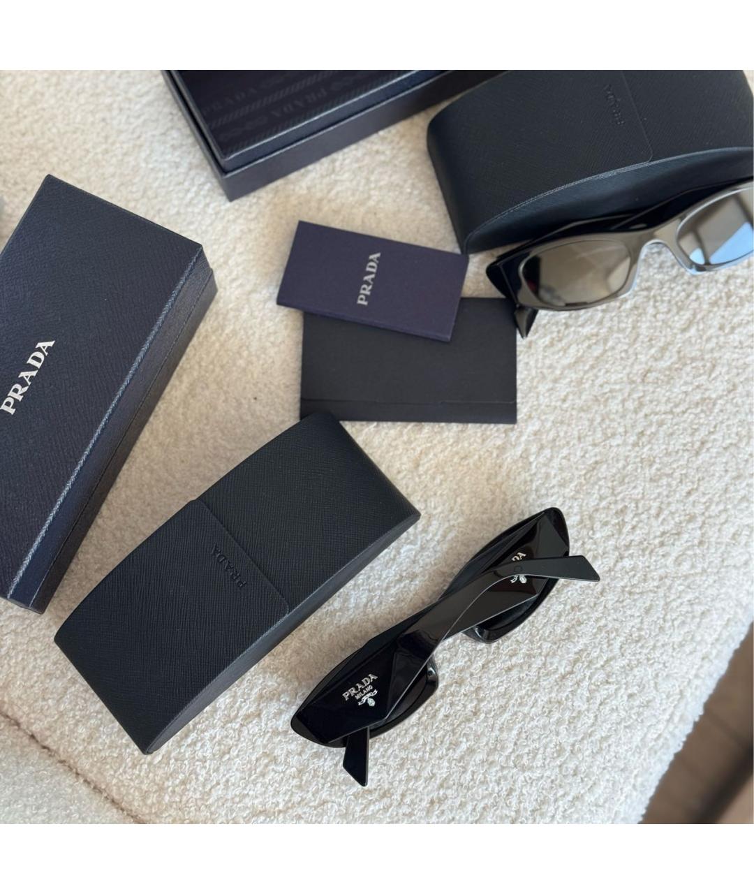 PRADA Черные пластиковые солнцезащитные очки, фото 8