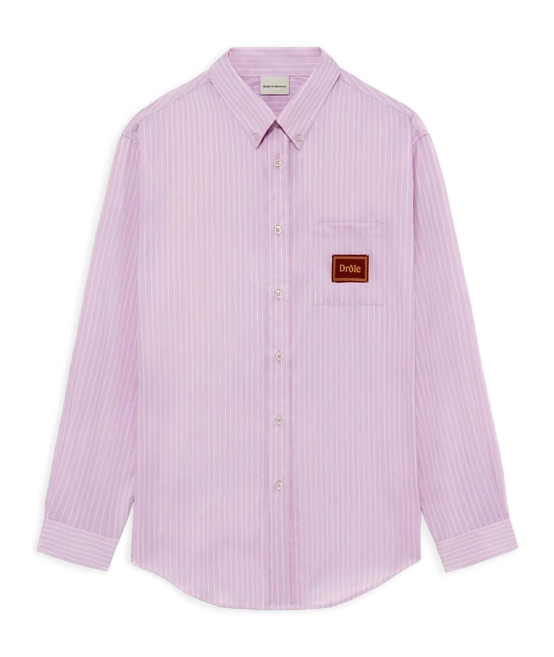 Drole de Monsieur Фиолетовая хлопковая кэжуал рубашка, фото 1