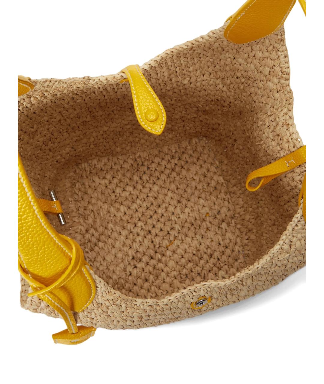 POLO RALPH LAUREN Бежевая пелетеная сумка тоут, фото 2